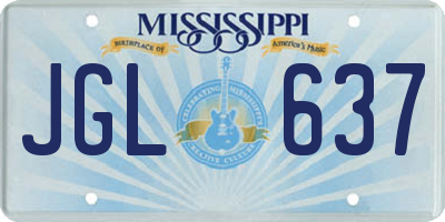 MS license plate JGL637