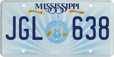 MS license plate JGL638