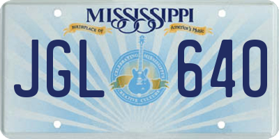 MS license plate JGL640