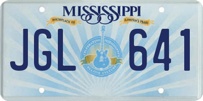 MS license plate JGL641
