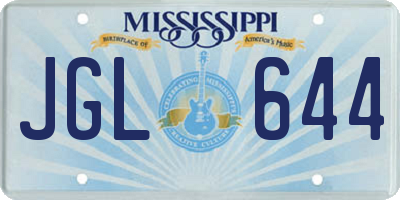 MS license plate JGL644