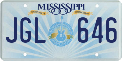 MS license plate JGL646