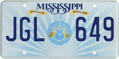MS license plate JGL649