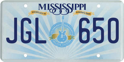 MS license plate JGL650