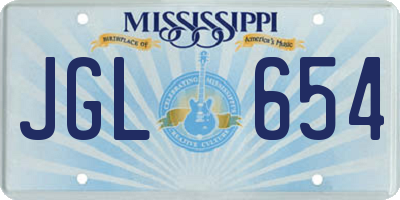 MS license plate JGL654
