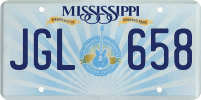 MS license plate JGL658