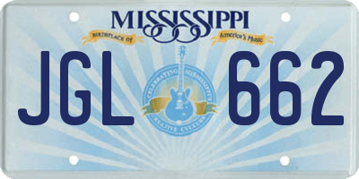 MS license plate JGL662