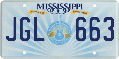 MS license plate JGL663