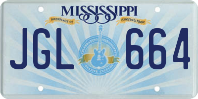 MS license plate JGL664