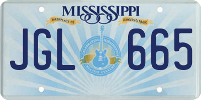 MS license plate JGL665