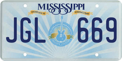 MS license plate JGL669