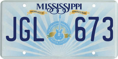 MS license plate JGL673