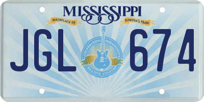 MS license plate JGL674