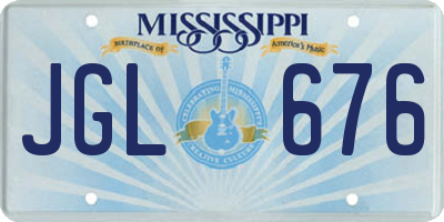 MS license plate JGL676