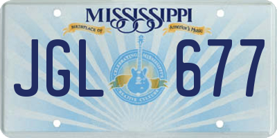 MS license plate JGL677