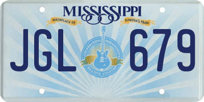 MS license plate JGL679