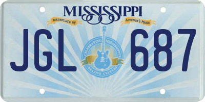 MS license plate JGL687