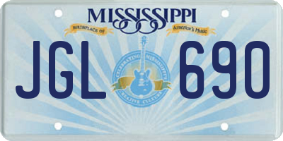 MS license plate JGL690