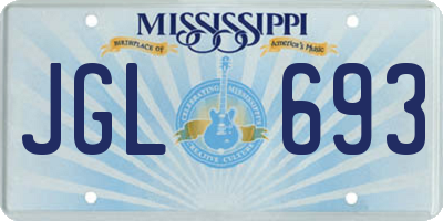 MS license plate JGL693