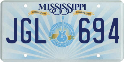 MS license plate JGL694