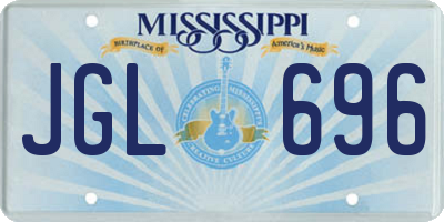 MS license plate JGL696