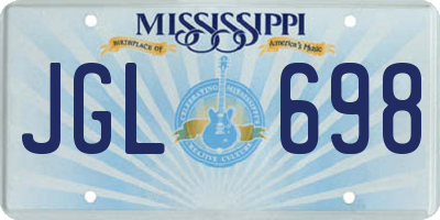 MS license plate JGL698