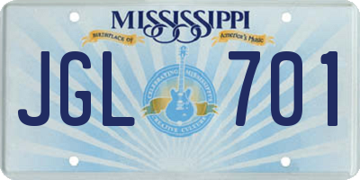 MS license plate JGL701