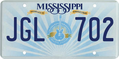 MS license plate JGL702