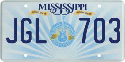 MS license plate JGL703