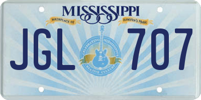 MS license plate JGL707