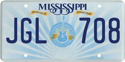 MS license plate JGL708