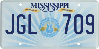 MS license plate JGL709