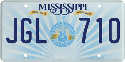 MS license plate JGL710