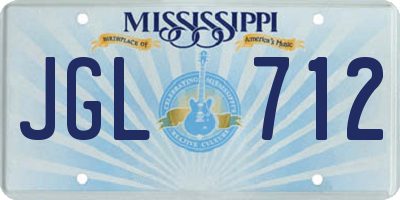 MS license plate JGL712