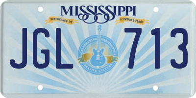 MS license plate JGL713