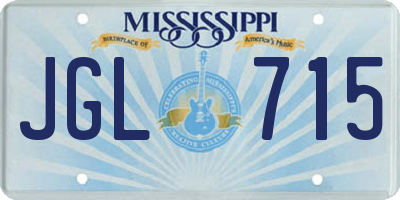 MS license plate JGL715