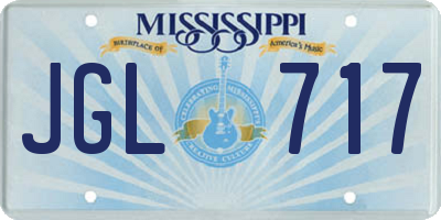 MS license plate JGL717