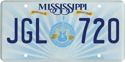 MS license plate JGL720