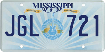 MS license plate JGL721