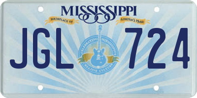 MS license plate JGL724