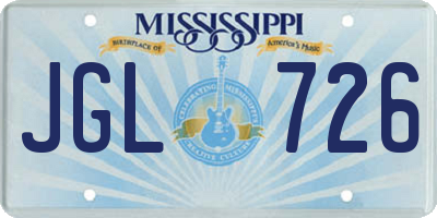 MS license plate JGL726