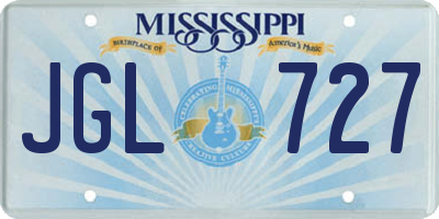 MS license plate JGL727