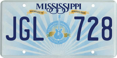 MS license plate JGL728