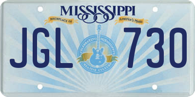 MS license plate JGL730