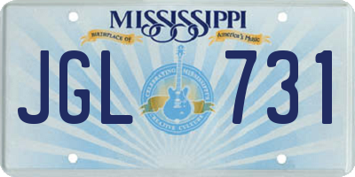 MS license plate JGL731