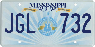 MS license plate JGL732