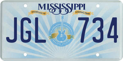 MS license plate JGL734