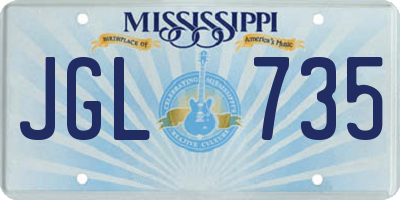 MS license plate JGL735