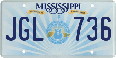 MS license plate JGL736