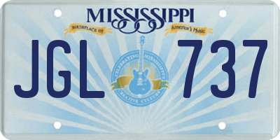 MS license plate JGL737